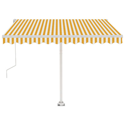 Toldo automático independente 300x250 cm amarelo e branco