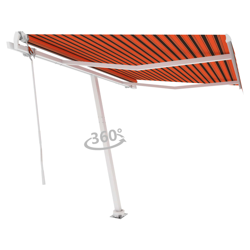 Toldo automático independente 300x250 cm laranja e castanho