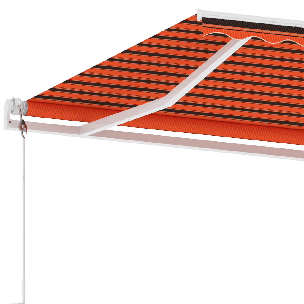 Toldo automático independente 300x250 cm laranja e castanho