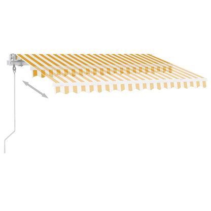 Toldo automático LED e sensor de vento 300x250cm amarelo/branco