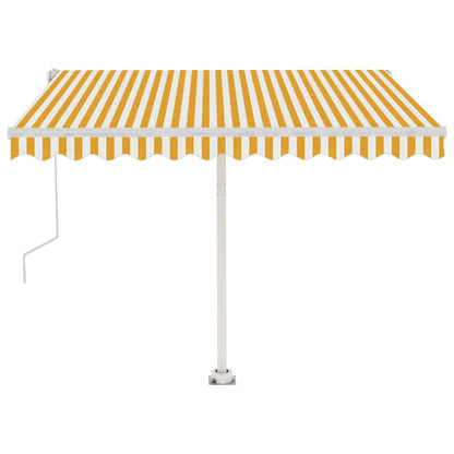 Toldo automático LED e sensor de vento 300x250cm amarelo/branco