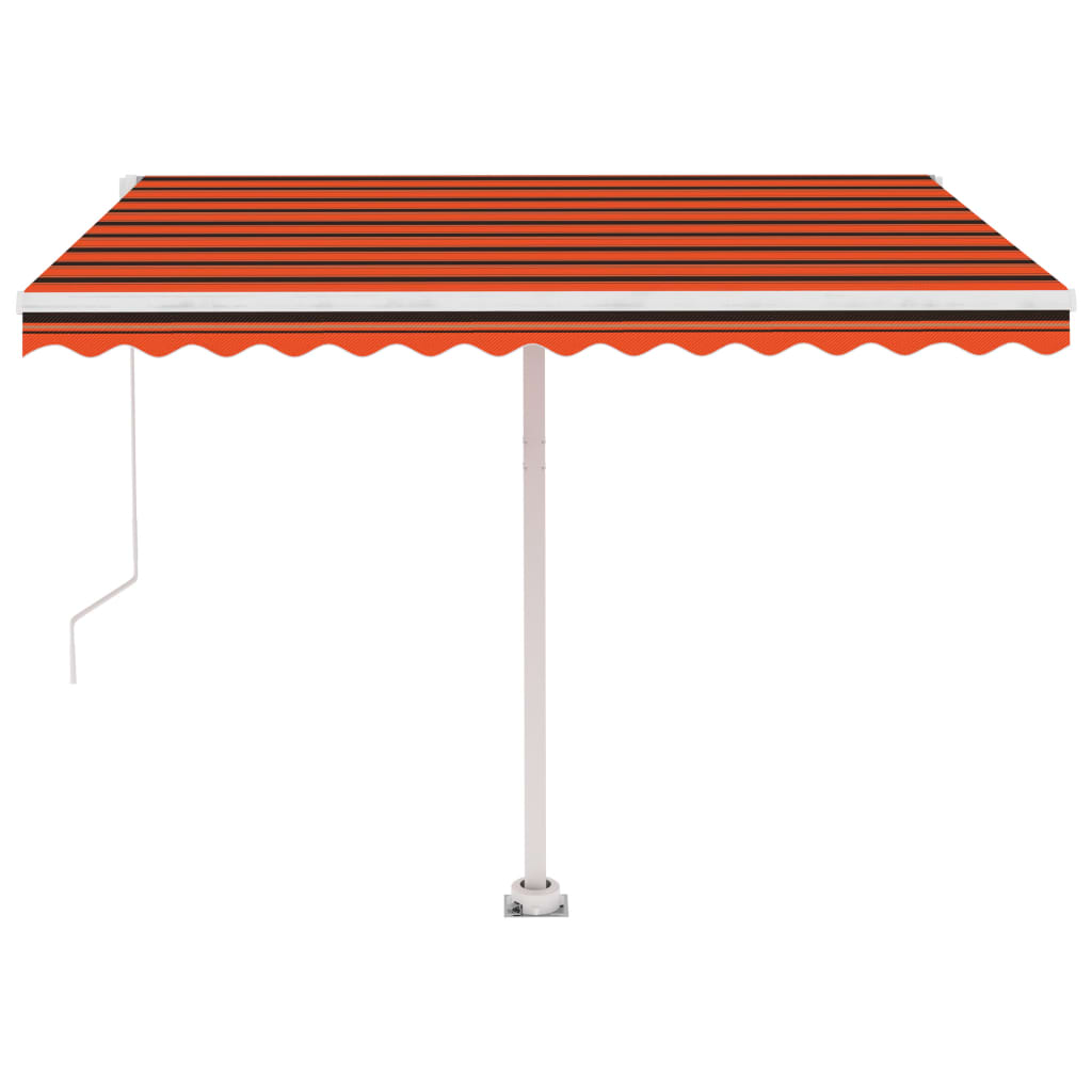 Toldo retrátil manual independente 350x250cm laranja e castanho