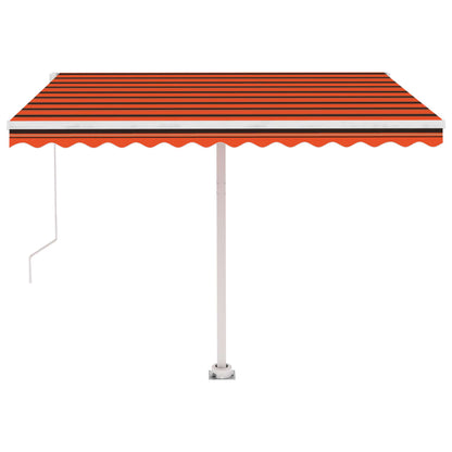 Toldo retrátil manual independente 350x250cm laranja e castanho