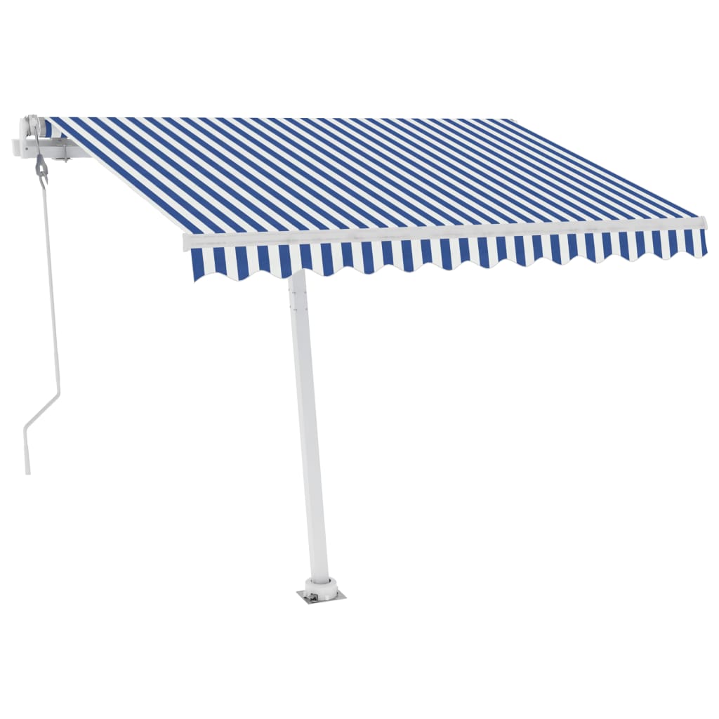 Toldo automático independente 350x250 cm azul e branco