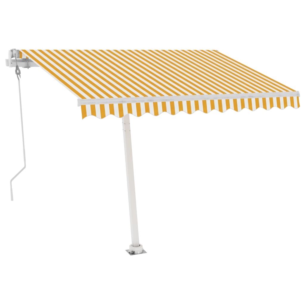 Toldo automático independente 350x250 cm amarelo e branco