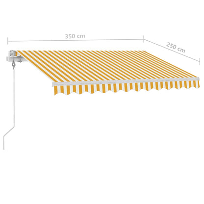 Toldo automático independente 350x250 cm amarelo e branco