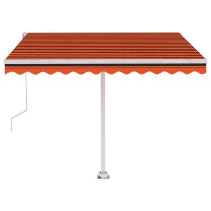 Toldo automático independente 350x250 cm laranja e castanho