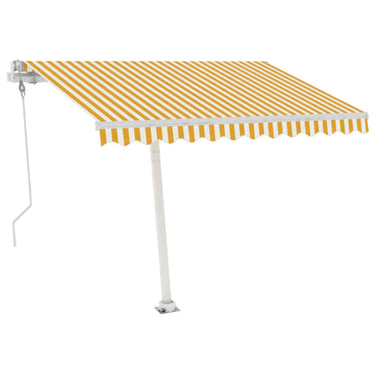 Toldo autom. c/ LED e sensor de vento 350x250 cm amarelo/branco