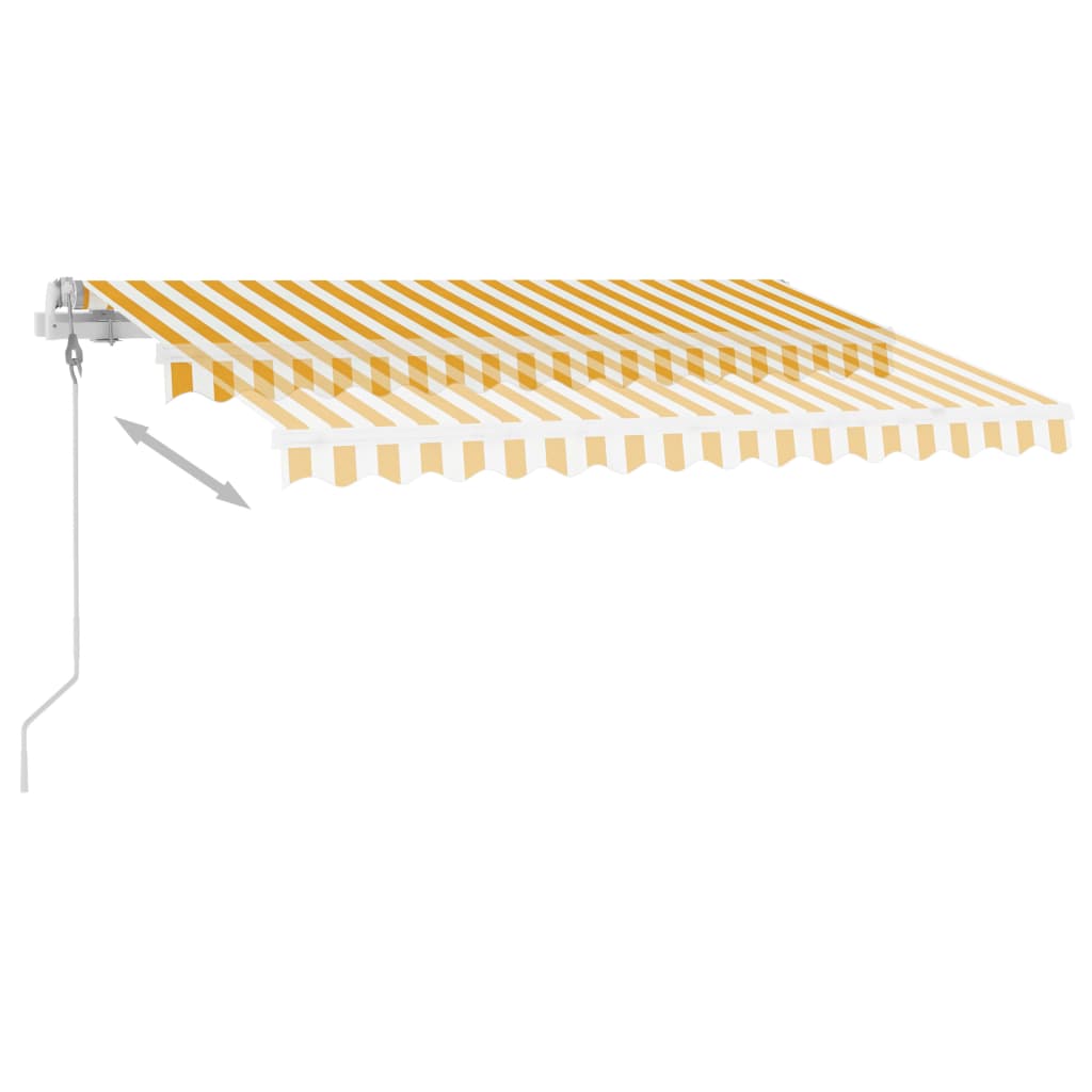 Toldo autom. c/ LED e sensor de vento 350x250 cm amarelo/branco