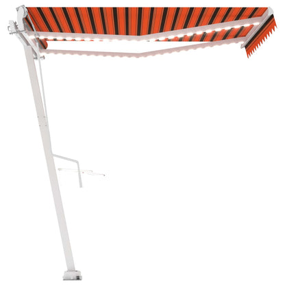 Toldo autom. LED e sensor de vento 350x250 cm laranja/castanho