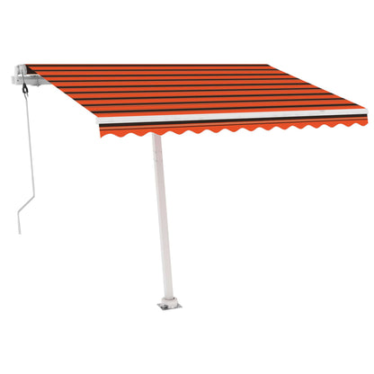 Toldo autom. LED e sensor de vento 350x250 cm laranja/castanho