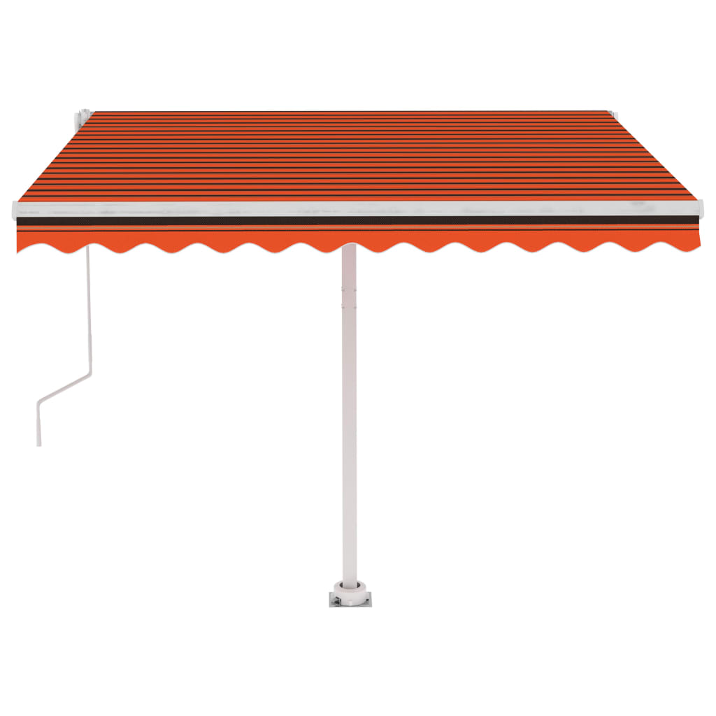 Toldo autom. LED e sensor de vento 350x250 cm laranja/castanho