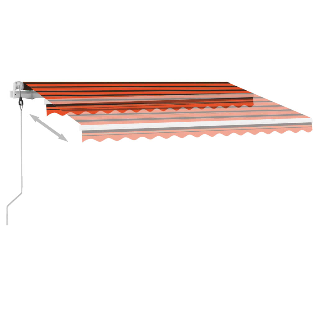 Toldo autom. LED e sensor de vento 350x250 cm laranja/castanho