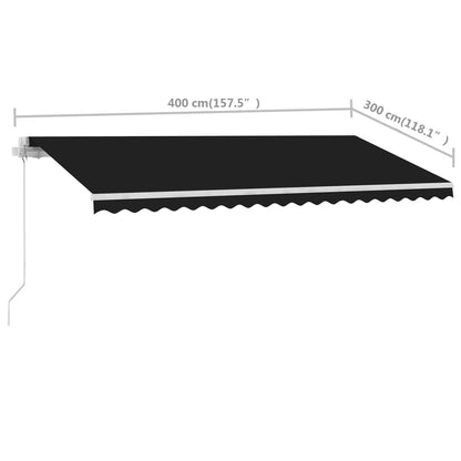 Toldo retrátil manual independente 400x300 cm antracite