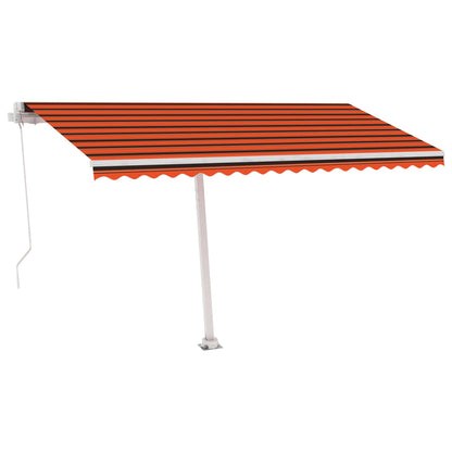 Toldo retrátil manual independente 400x300cm laranja e castanho