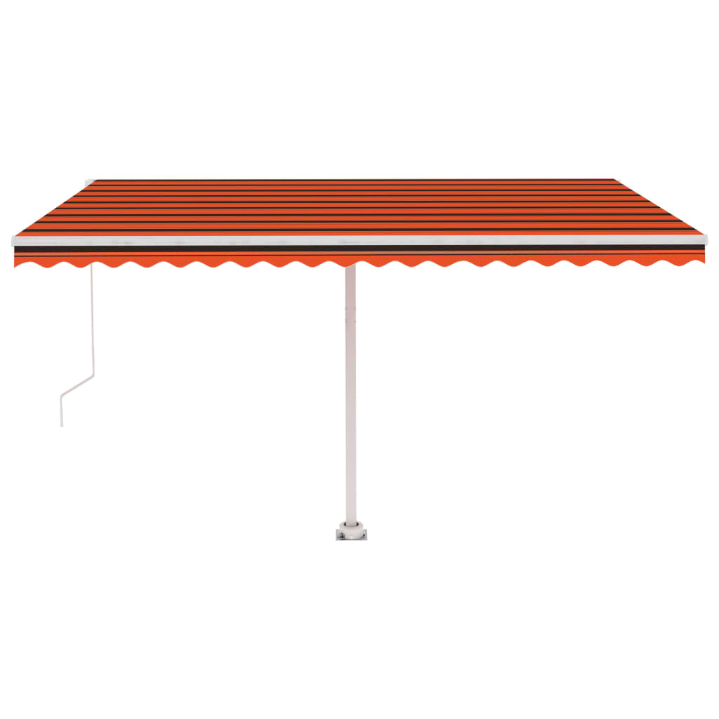 Toldo retrátil manual independente 400x300cm laranja e castanho