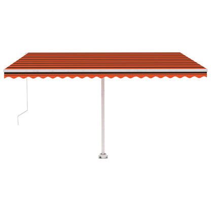 Toldo retrátil manual independente 400x300cm laranja e castanho