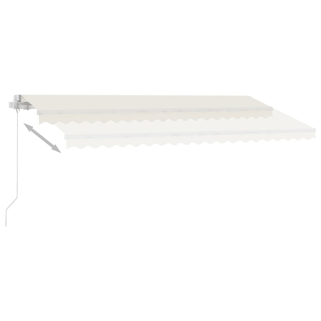 Toldo retrátil manual com LED 400x300 cm cor creme