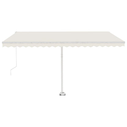 Toldo retrátil manual com LED 400x300 cm cor creme