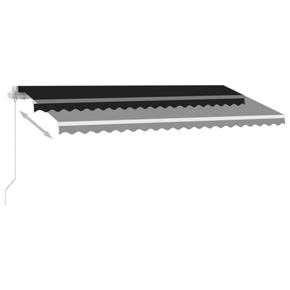 Toldo retrátil manual com LED 400x300 cm antracite