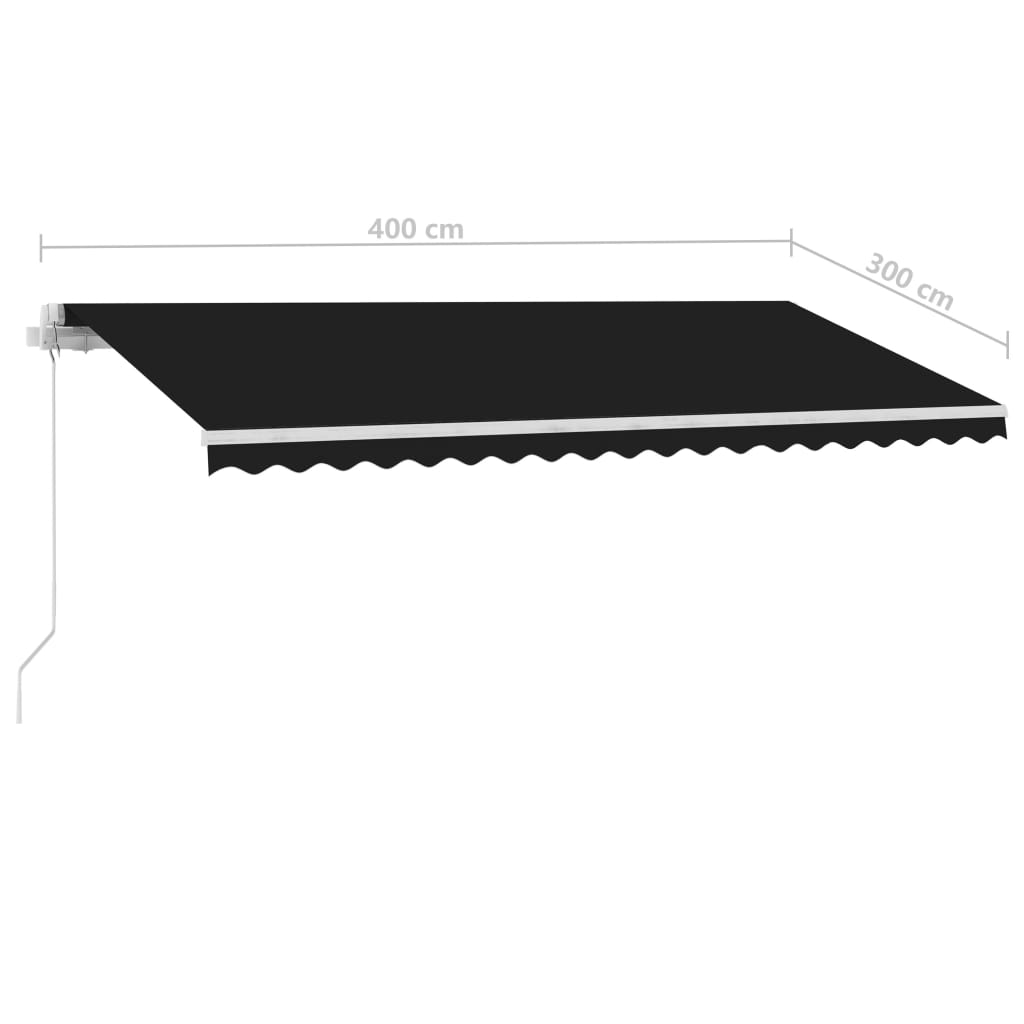 Toldo retrátil manual com LED 400x300 cm antracite