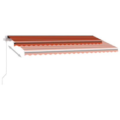 Toldo retrátil manual com LED 400x300 cm laranja e castanho