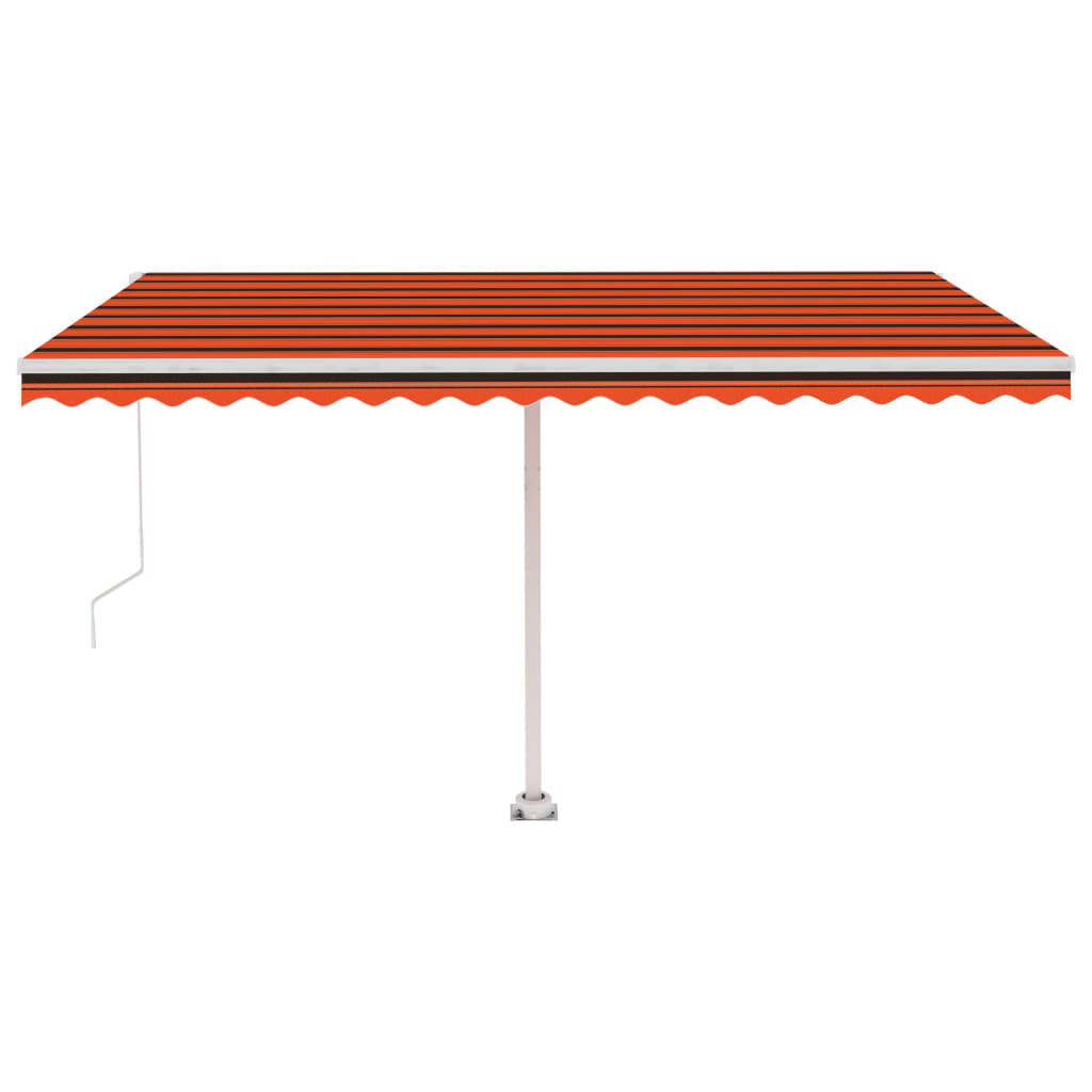 Toldo retrátil manual com LED 400x300 cm laranja e castanho