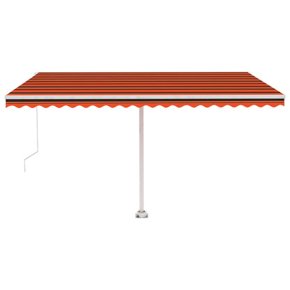 Toldo retrátil manual com LED 400x300 cm laranja e castanho