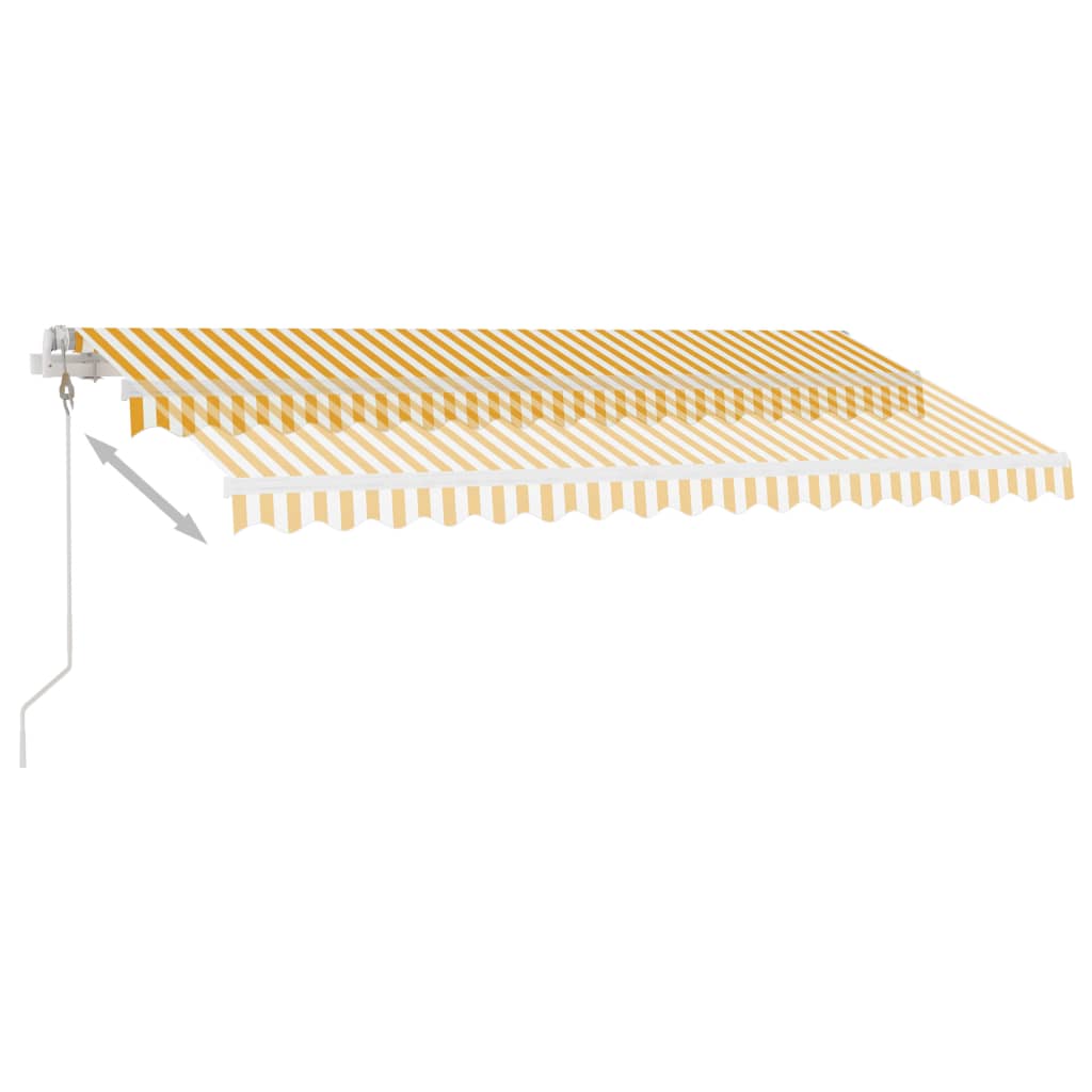 Toldo autom. LED e sensor de vento 400x300 cm amarelo/branco