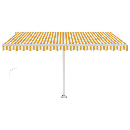 Toldo autom. LED e sensor de vento 400x300 cm amarelo/branco