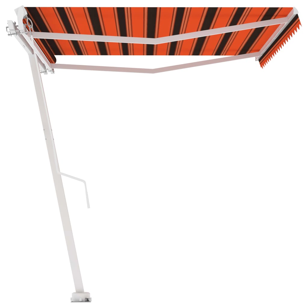 Toldo retrátil manual independente 450x300cm laranja e castanho