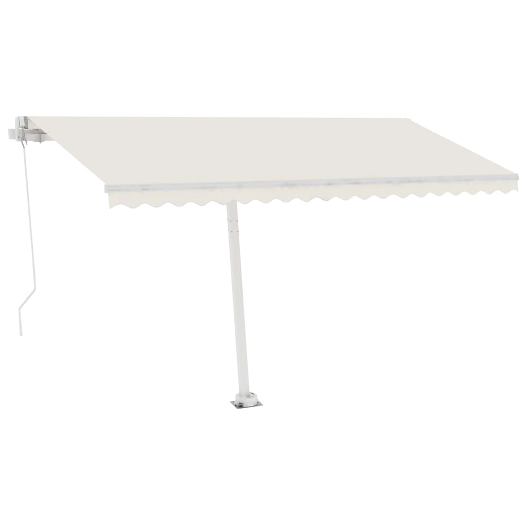 Toldo retrátil manual com LED 450x300 cm cor creme