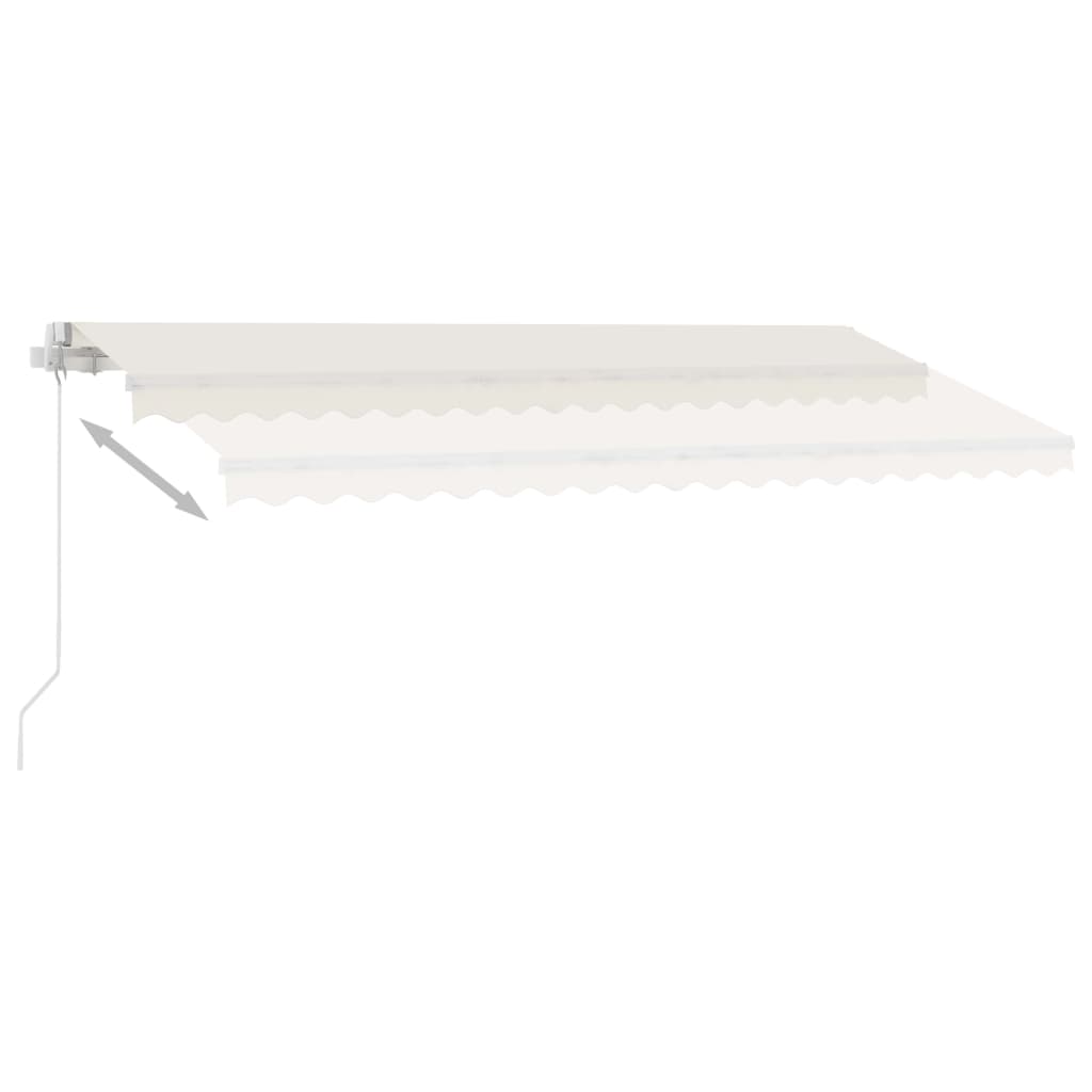 Toldo retrátil manual com LED 450x300 cm cor creme