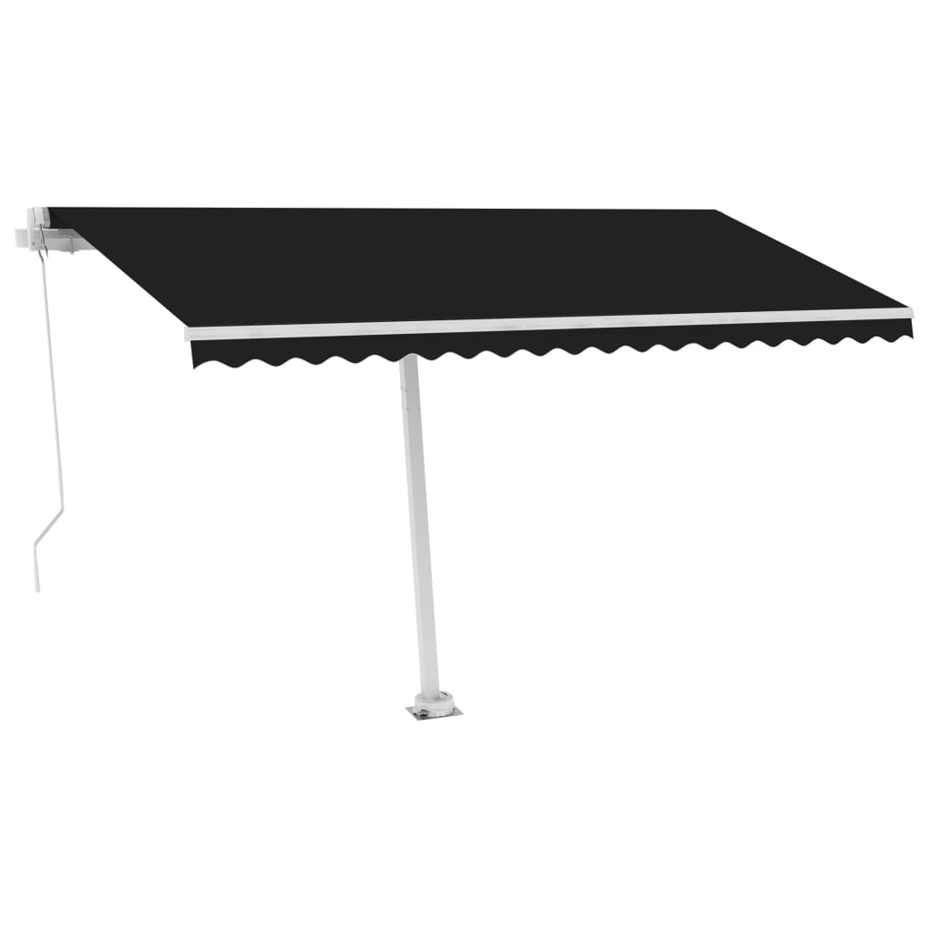 Toldo retrátil manual c/ LED 450x300 cm antracite