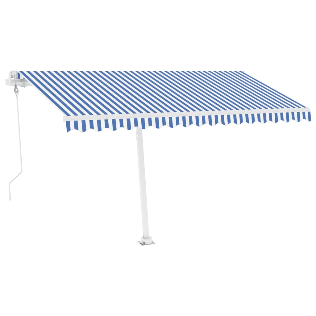 Toldo automático independente 450x300 cm azul e branco