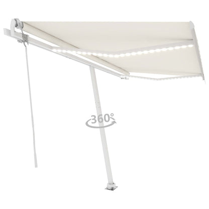 Toldo automático com LED e sensor de vento 450x300 cm cor creme