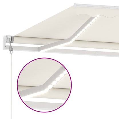 Toldo automático com LED e sensor de vento 450x300 cm cor creme