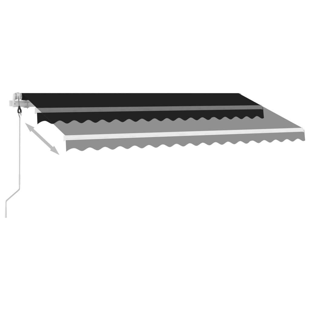 Toldo automático com LED e sensor de vento 450x300 cm antracite