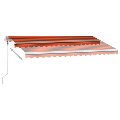 Toldo autom. LED e sensor de vento 450x300 cm laranja/castanho