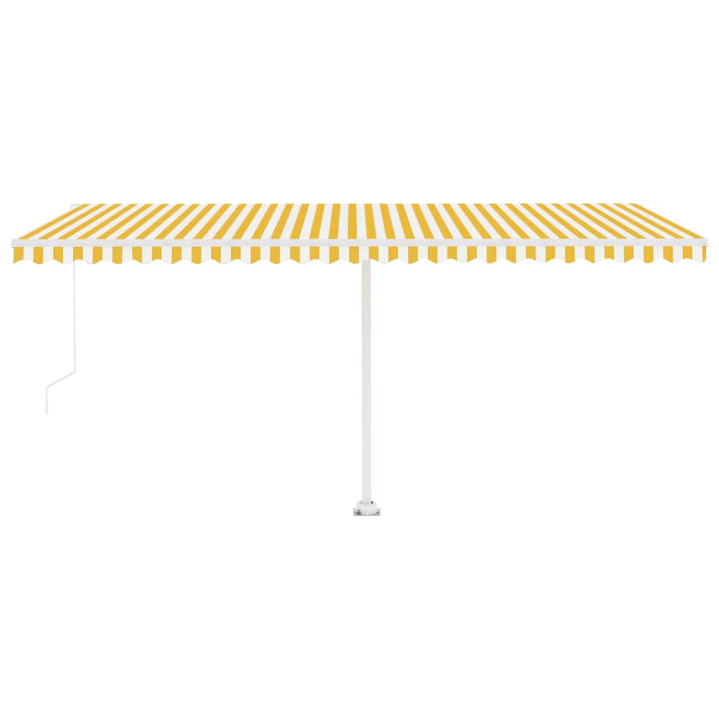 Toldo retrátil manual independente 500x300 cm amarelo e branco