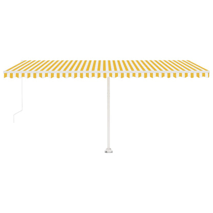 Toldo retrátil manual independente 500x300 cm amarelo e branco