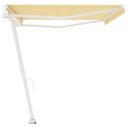 Toldo retrátil manual independente 500x300 cm amarelo e branco