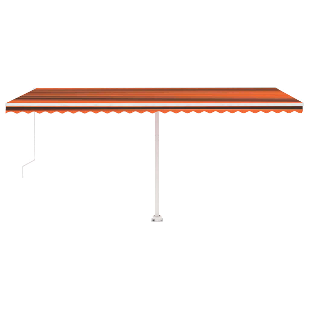 Toldo retrátil manual independente 500x300cm laranja e castanho