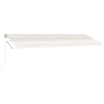 Toldo retrátil manual com LED 500x300 cm cor creme