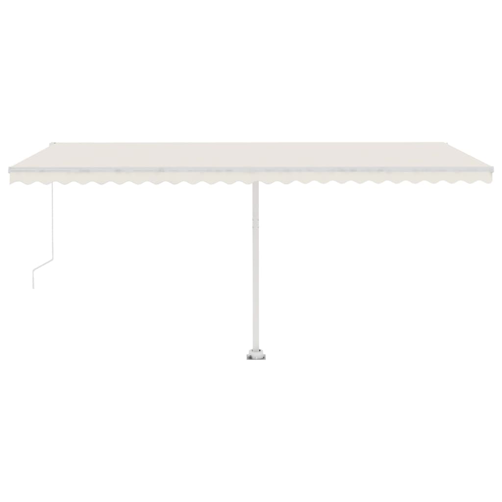 Toldo retrátil manual com LED 500x300 cm cor creme