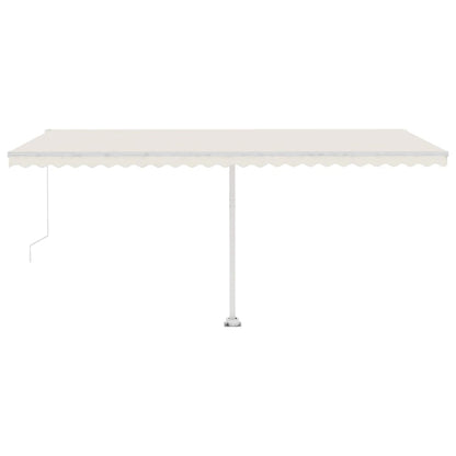 Toldo retrátil manual com LED 500x300 cm cor creme