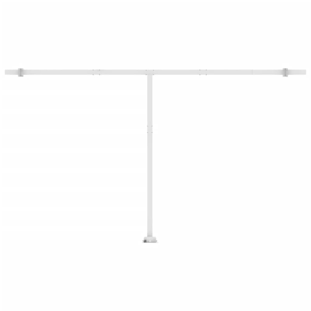 Toldo retrátil manual com LED 500x300 cm amarelo e branco