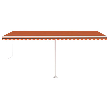 Toldo retrátil manual com LED 500x300 cm laranja e castanho