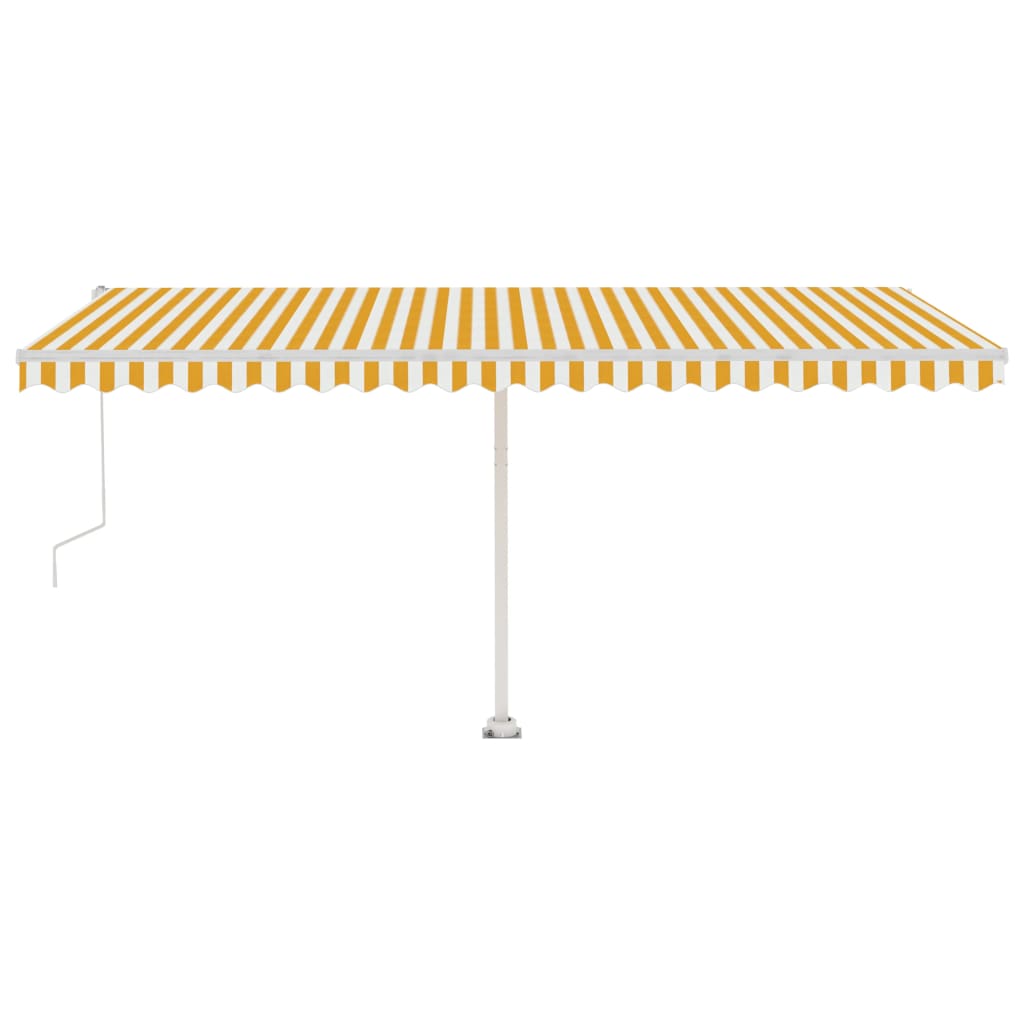 Toldo automático independente 500x300 cm amarelo e branco