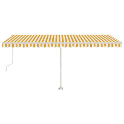 Toldo automático independente 500x300 cm amarelo e branco